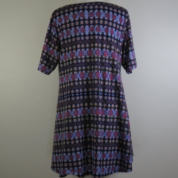 LuLaRoe Women's Blue & Red Short-Sleeve Round-Neck Pullover Tunic Size L (C1281) - Picture 5 of 7